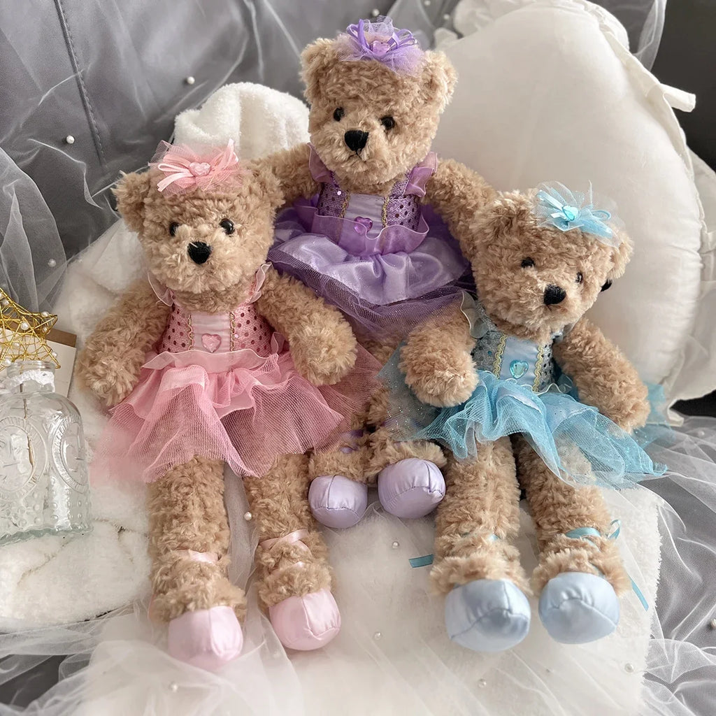 sweet Teddy Bear Stuffed Animal with Ballet dress Plush Toys plush Soft doll toys for kids girl Birthday Christmas gifts