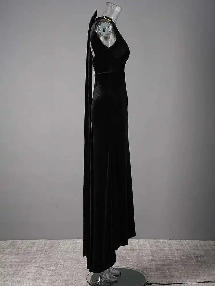 DEAT Elegant Dress Bowknot Ribbon Backless Zip Sleeveless Mermaid Women's Evening Party Dresses 2026 Spring New Fashion 35Z1299