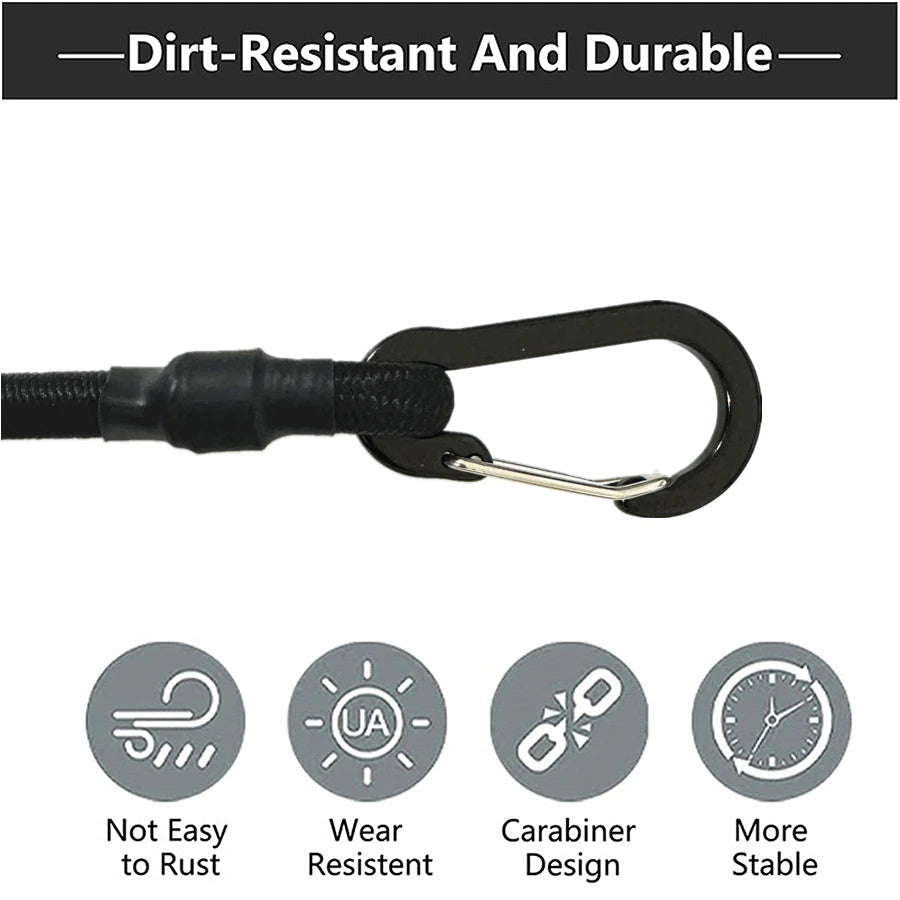 150CM-210CM Heavy Duty Bungee Cord Elastic Tie Strap String Carabiner Hooks Cycling Luggage Packing Ropes Camping  Accessories