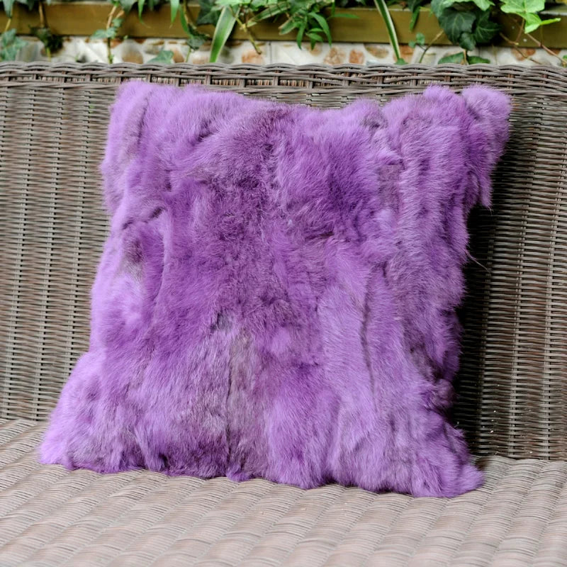 Soft and Warm Real Rabbit Fur Patchwork Pillow Case, Free Shipping, CX-D-17, Free Shipping
