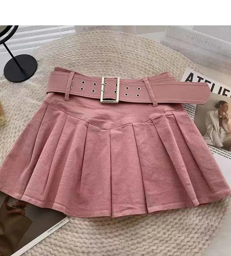 Pleated Skirts Women Korean Style Fashion High Waist Hotsweet Solid All-match Summer Students Chic Streetwear Vintage Popular