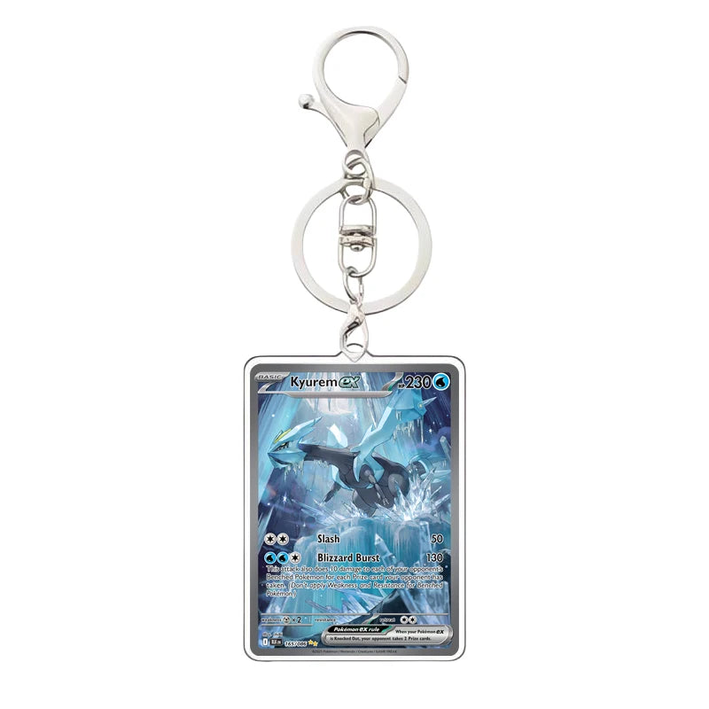 Pokemon PTCG Acrylic Keychain English Version Sv11B W Sar Bwr Reshiram Zekrom Victini N Acrylic Card Keychain Pendant 3.4X5.2Cm