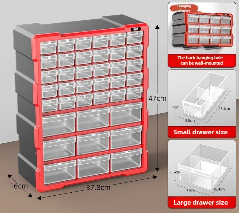 Hardware Toolbox Hanging Design Tool Parts Box Drawer-type Classification Storage Box Sturdy and Durable Tools Packaging