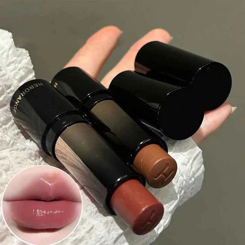 Lipstick Red Brown Lipstick Waterproof Moisturizing Mirror Lipstick Lip Gloss Natural Long-Lasting Makeup Valentine's Day Gift