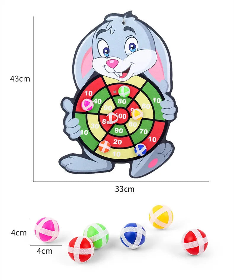 Child Montessori Toys for Kids 2 to 4 Years Old Cartoon Animal Dart Board Sticky Ball Family Interactive Educational Toys Baby - Value Vault Club