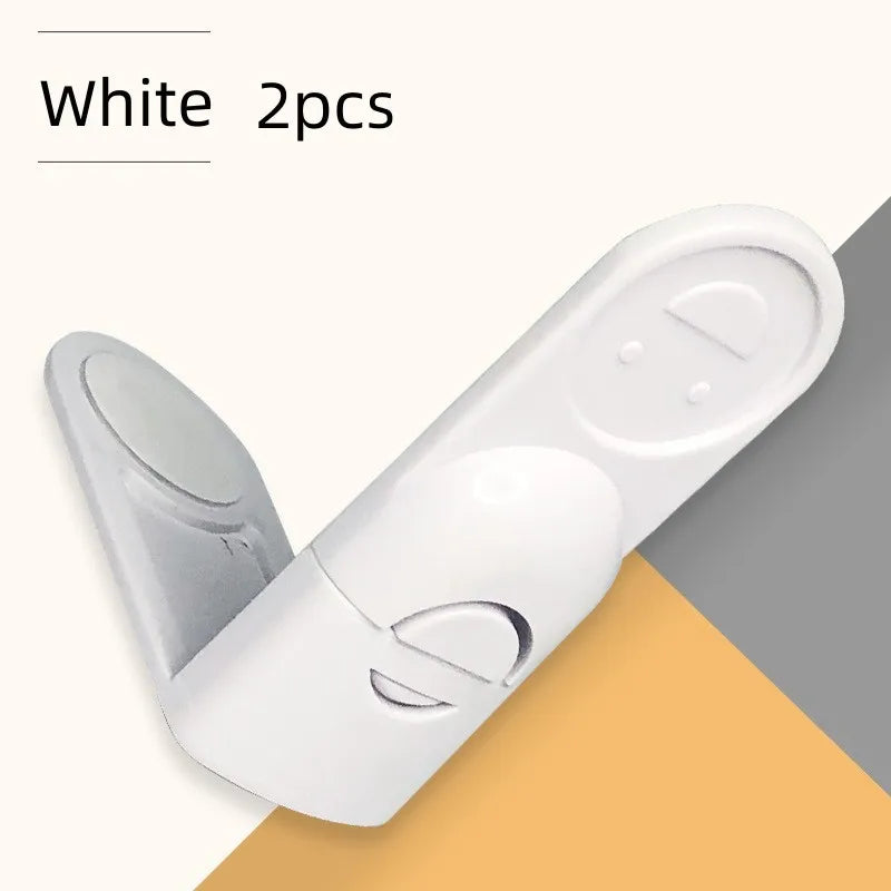 Baby Safety Lock Drawer Anti-Pinching Hand Cabinet Drawer Locks Plastic White Safety Buckle for Children Security Protection