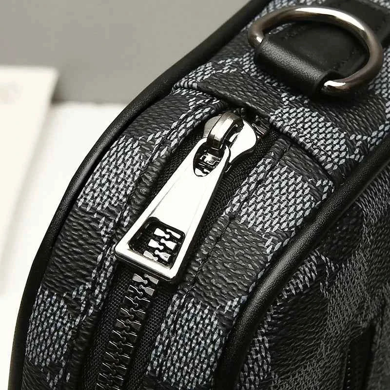 Top-quality PU Leather Men Waist Packs Business Crossbody Bags for Male Fashion Travel Storage Phone Shoulder Bags Clutch Bag