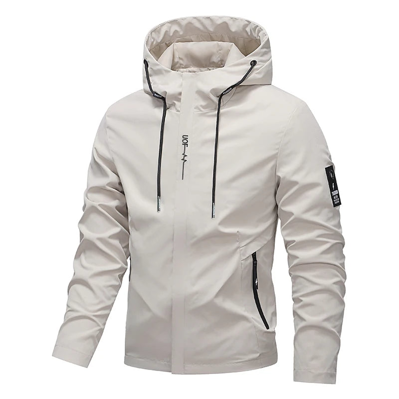 High-quality men's fashionable, stylish, versatile, trendy and casual spring and autumn jacket hooded jacket