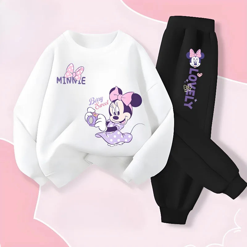 Children's Spring Autumn Long Sleeve Clothing Girls Pullover Long Pant Two Piece Sets Cartoon Printed Kids 2pcs Sets Tracksuit