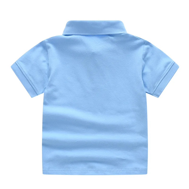 Summer Baby Boys Short Sleeve Solid Polo T-shirt Kids Cotton Clothes Toddler Girls Classical Polos T Shirt Tops School Uniform