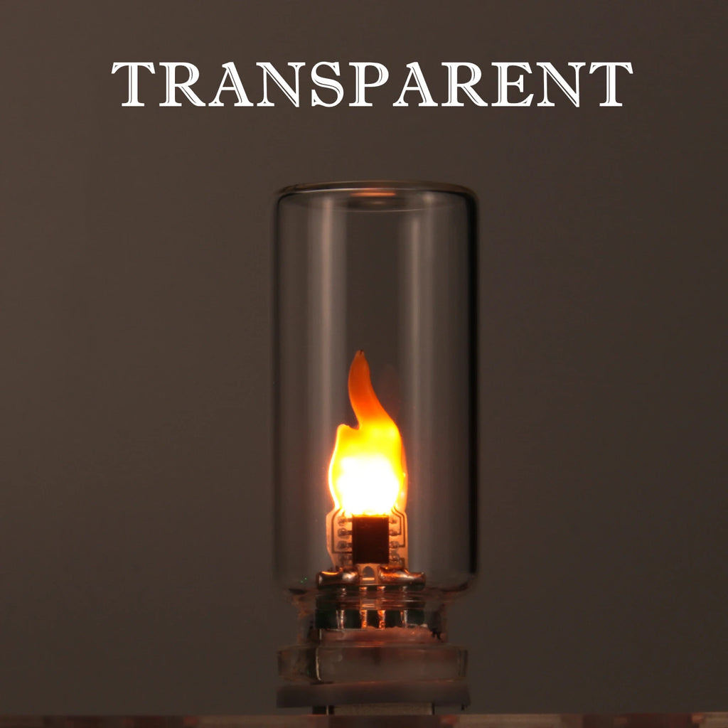 USB Flame Flickering LED Frosted Clear Glass Candle Night Light Simulated Flame for Car Home Room Laptop PC Festival Decoration