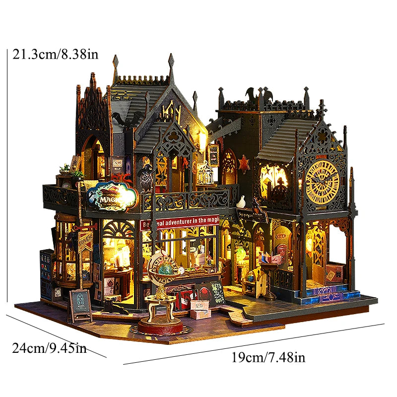 DIY Wooden Dollhouse Mini Building Kit Handmade Doll House Case Model 3D Puzzle Assembly With Furniture Toys For Christmas Gifts