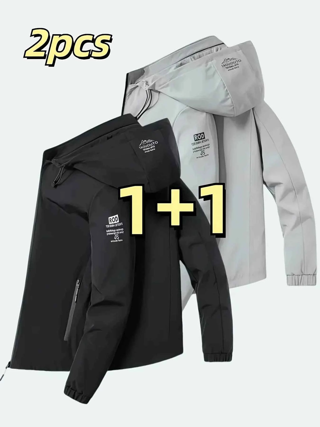 Windproof detachable hooded jacket Korean style trendy loose fashion casual men's jacket