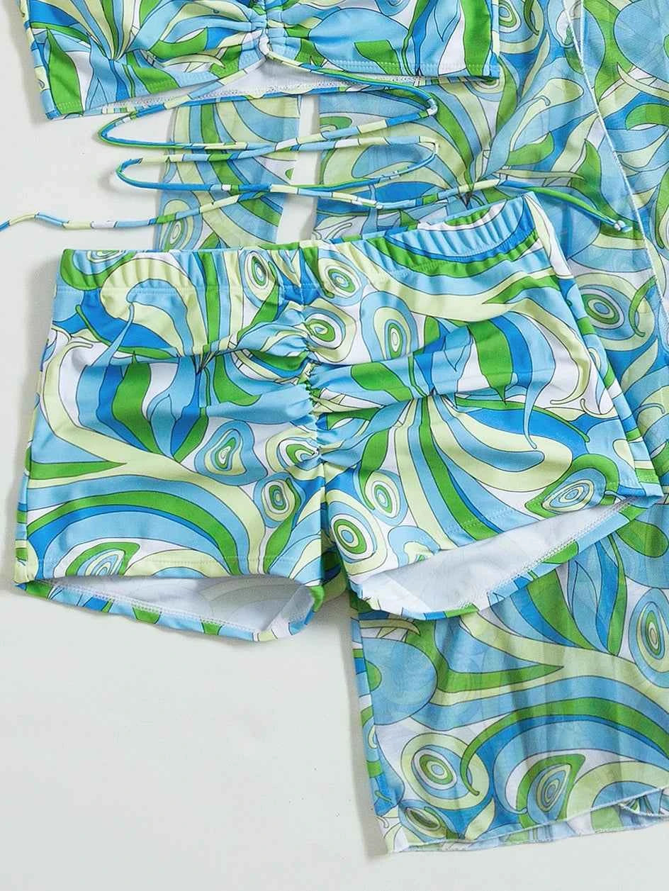 Sexy Print Bikini 2026 Women High Waist Swimsuit Cover Up Swimwear Female Lady Bathing Suit Swimming Summer Beachwear