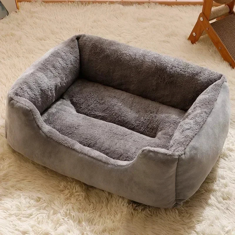 Gray Color Plush Breathable Cat Bed – Soft Elevated Pet Nest
