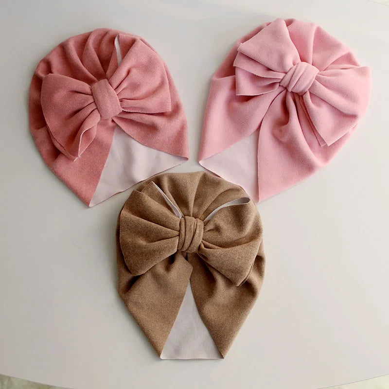 New Baby Hat For Newborn Infant Bows Turban Cap Autumn Winter Soft Baby Girl Bonnet Beanie Headwraps