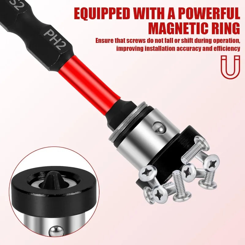 Magnetic Positioning Screwdriver Bits S2 Drywall Screw for Plasterboard Gypsum Board Locating Bit Batch Head Drilling Tools