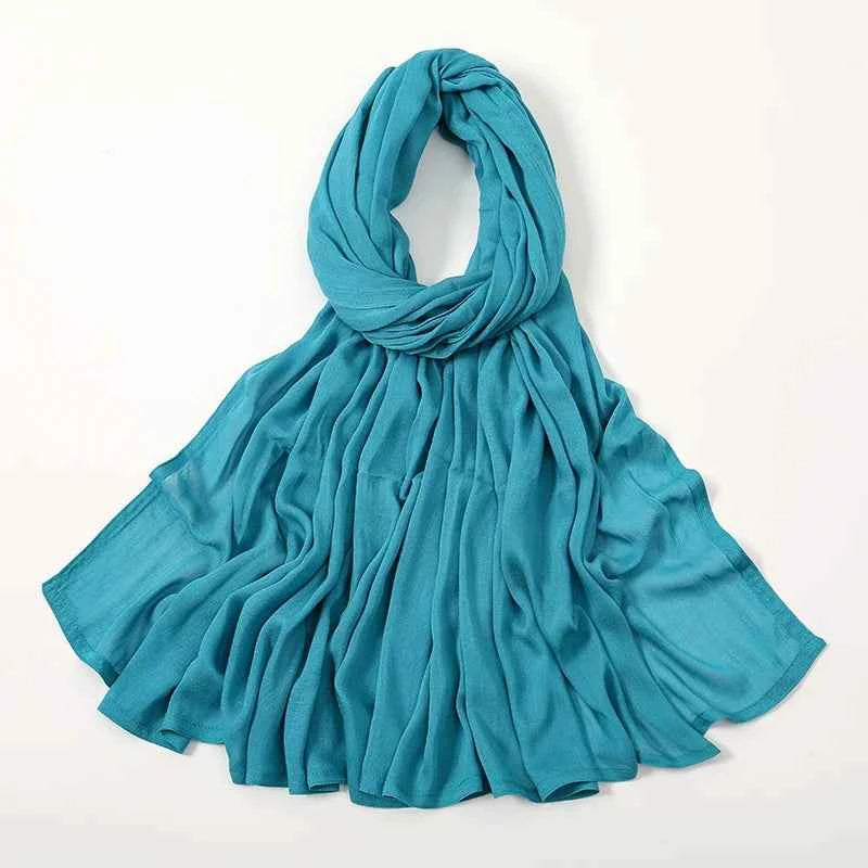 New Muslim Hijabs for Women Scarf Thin Plain Shawls Femme Musulman Soft Viscose Rayon Headscarf Islamic Turban Headband 190x85cm