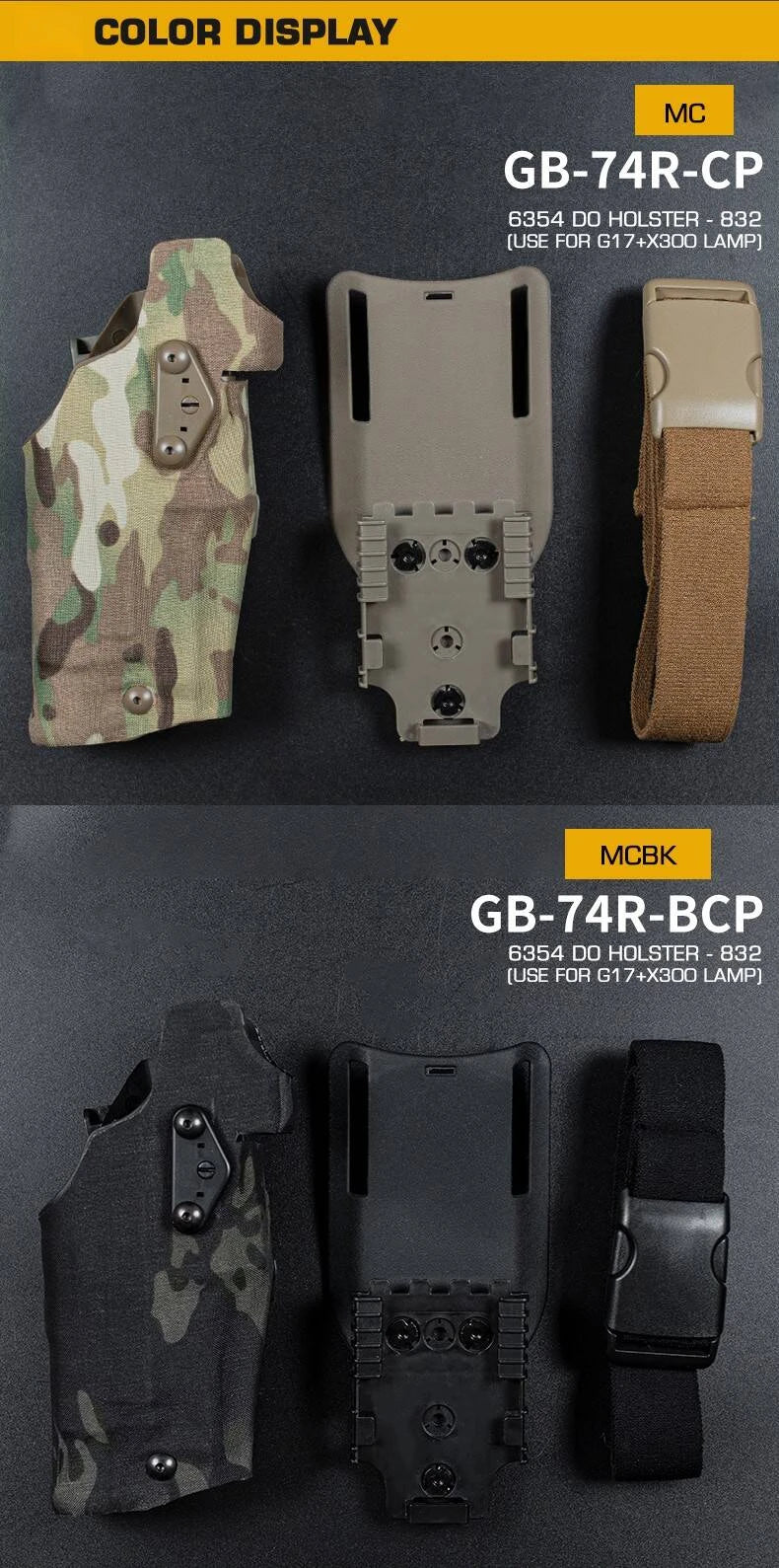 Tactical Gun Holster Glock17 Gen4 with X300 X300U Flashlight Quick Release Drop Leg Holsters Right Left Hand Pistol Gun Carry