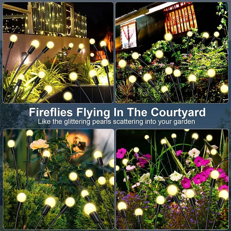 6/10 LED Solar Garden Lights Powered Firefly Lights Outdoor Garden Decoration Landscape Lights Firework Firefly Lawn Lamps