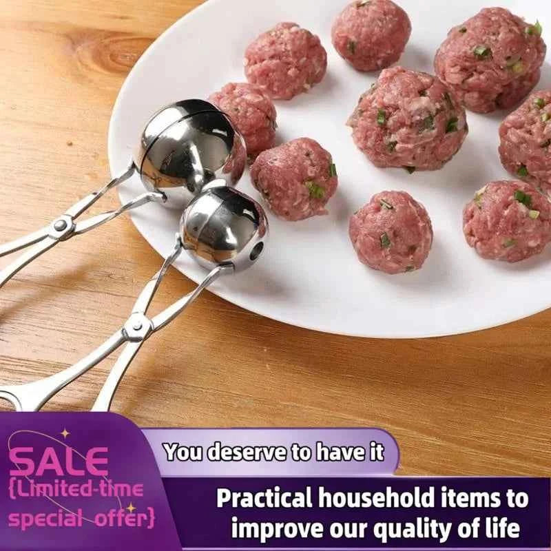 1Pcs DIY Kitchen Helper Stainless Steel Rice Meat Dumplings Ware Fish Ball Shrimp Ball Rice And Vegetable Roll Kitchen Gadget