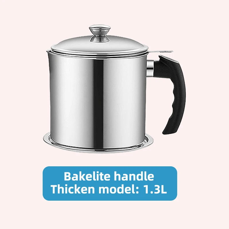 Stainless Steel Oil Strainer Pot Container Jug Storage Can With Filter Cooking Oil Pot For Kitchen Household Tools