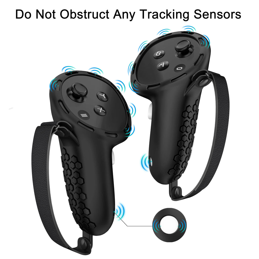 For Meta Quest 3 Silicone Protective Shell 7 IN 1 Set Controller Grip Cover Tempered Glass Film Face Case Lens Cap VR Accessory