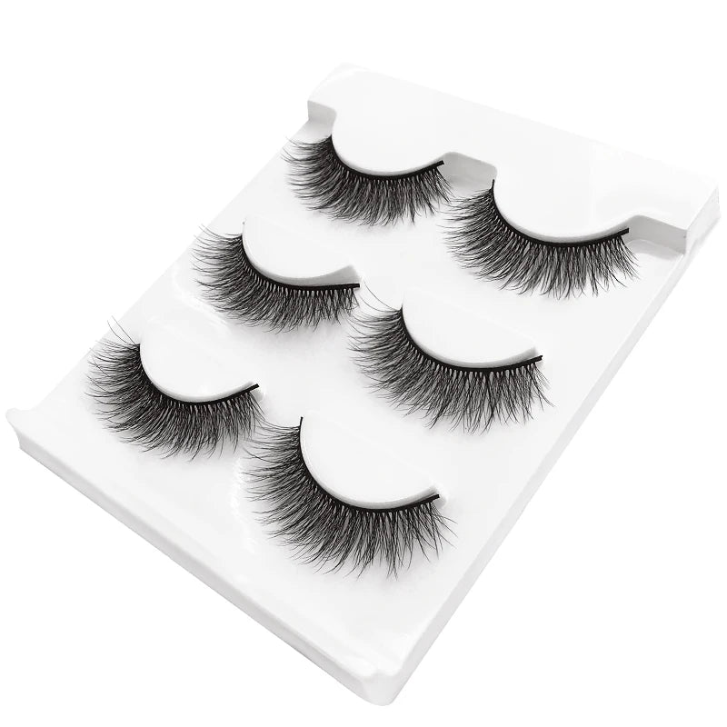 SHIDISHANGPIN 3 pairs 27 styles 3D Faux Mink Hair Soft False Eyelashes Fluffy Wispy Thick Fake Lash Handmade Eyelash Eye Makeup