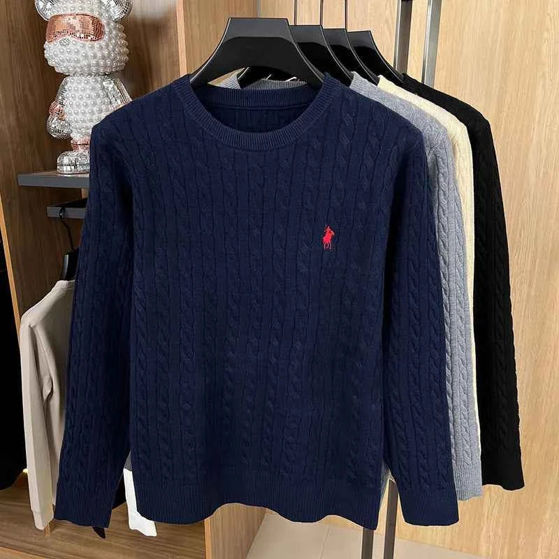 Hot High-End Luxury Man Long-Sleeved Knitwear Round Neck No Pilling No Fading Embroidery Spring New Sweater Leisure MensClothing
