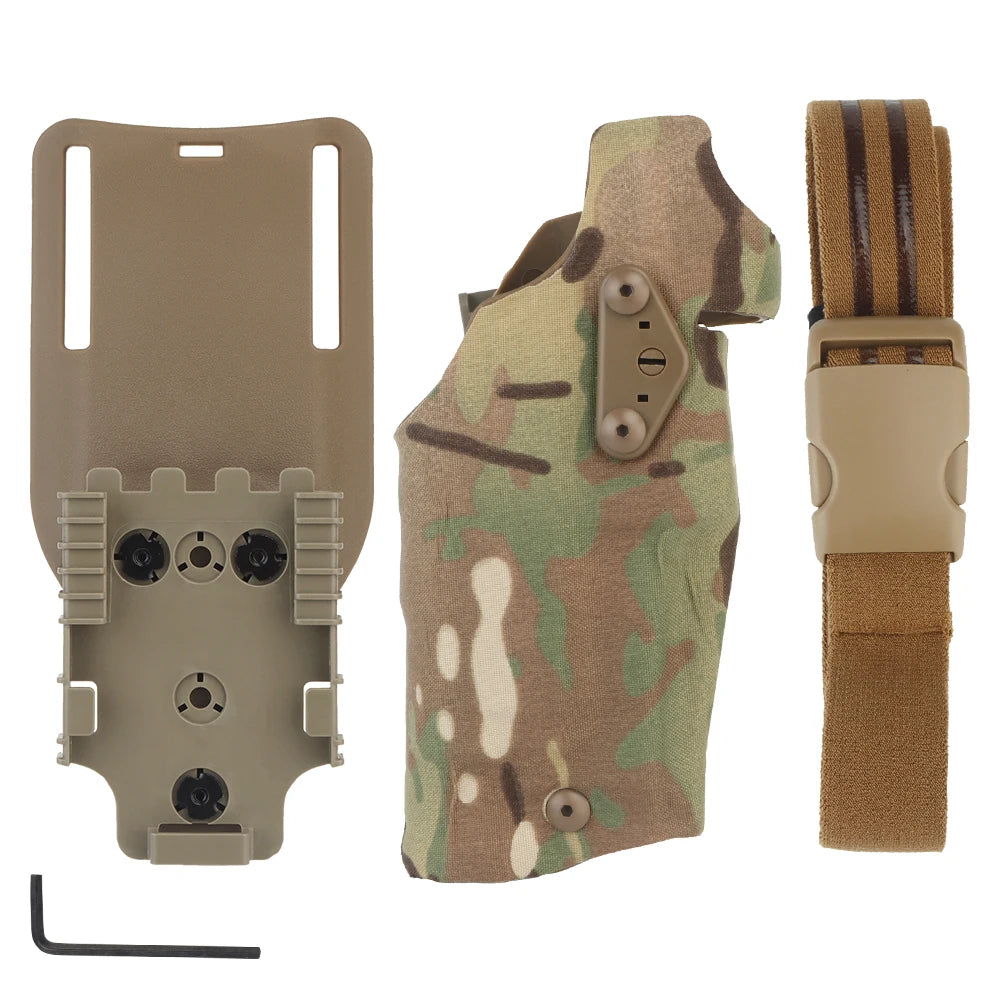 Tactical Gun Holster Glock17 Gen4 with X300 X300U Flashlight Quick Release Drop Leg Holsters Right Left Hand Pistol Gun Carry