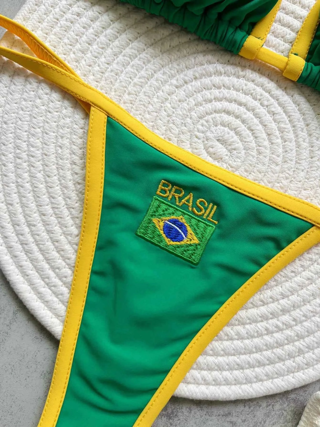 Brazilian Swimsuit Women's Sexy 2 Pieces Mini Bikini Set Triangle Halter Backless Thong Beach Bathing Suit Summer 2025 New Style