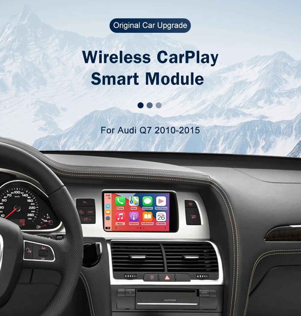 AUTOABC For Audi A4 B8 A5 Q5 S5 2009-2015 Wireless CarPlay Android Auto with mmi 3g with AirPlay Rearview Camera Mirror link