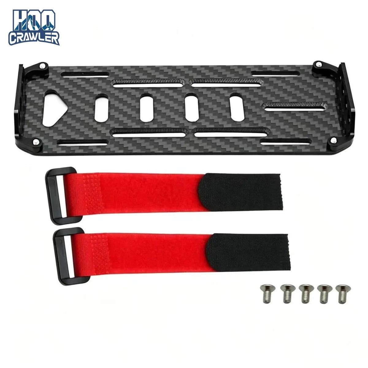 Black Carbon Fiber Battery Mounting Plate for RC Car 1:10 Scale RC Crawler Cars Axial SCX10 CC01 F350 D90 RC4WD Model Toy Part