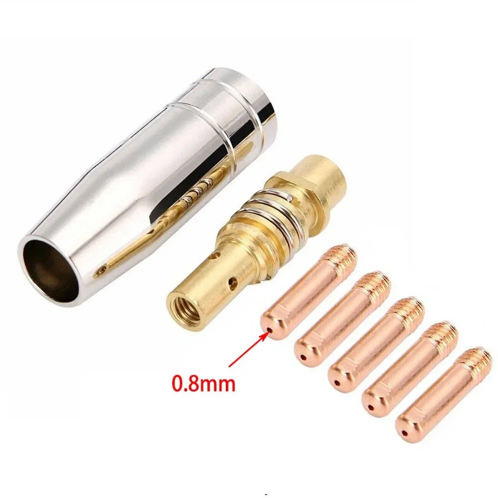 Mig Welding Machine Contact Tips Kit 0.6-1.2mm M6 Nozzle For MB-15AK Welding Torch Nozzles Welder Holder Gas Tools