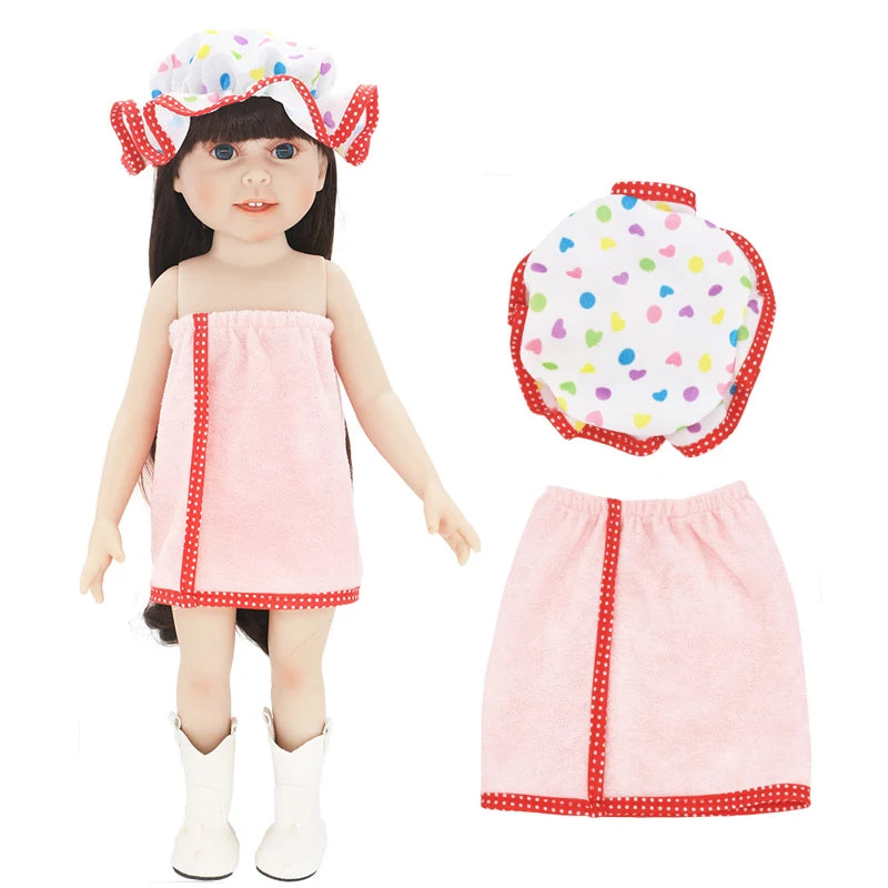 18 Inch Baby Doll Winter Clothes Set Crochet Sweater Scarf Hat Gloves New Year Apparel for 43 Cm Girl Dolls