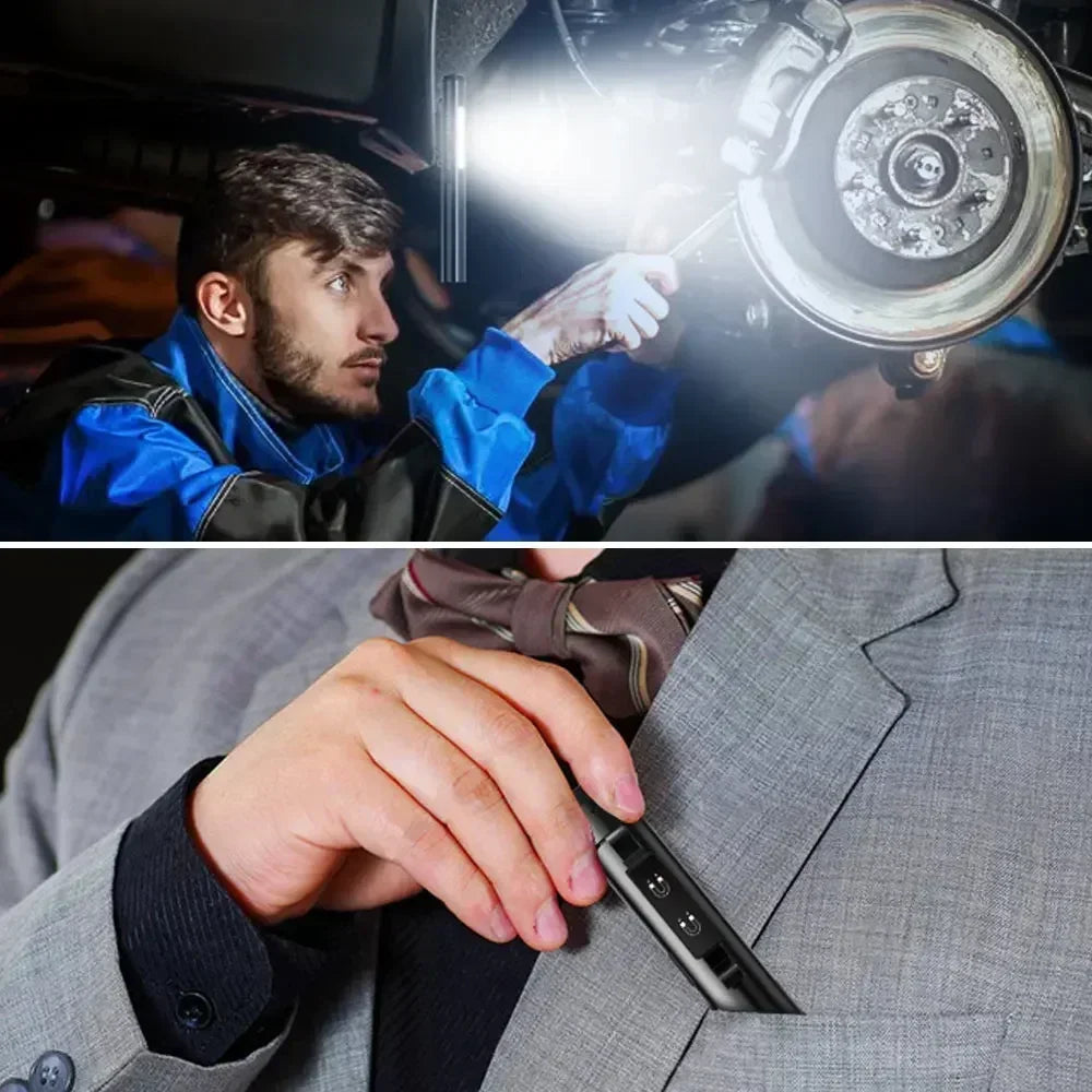 Mini USB Rechargeable LED Flashlights Portable Pocket Pen Clip light for Work Emergency Outdoors Waterproof Lantern with Magnet