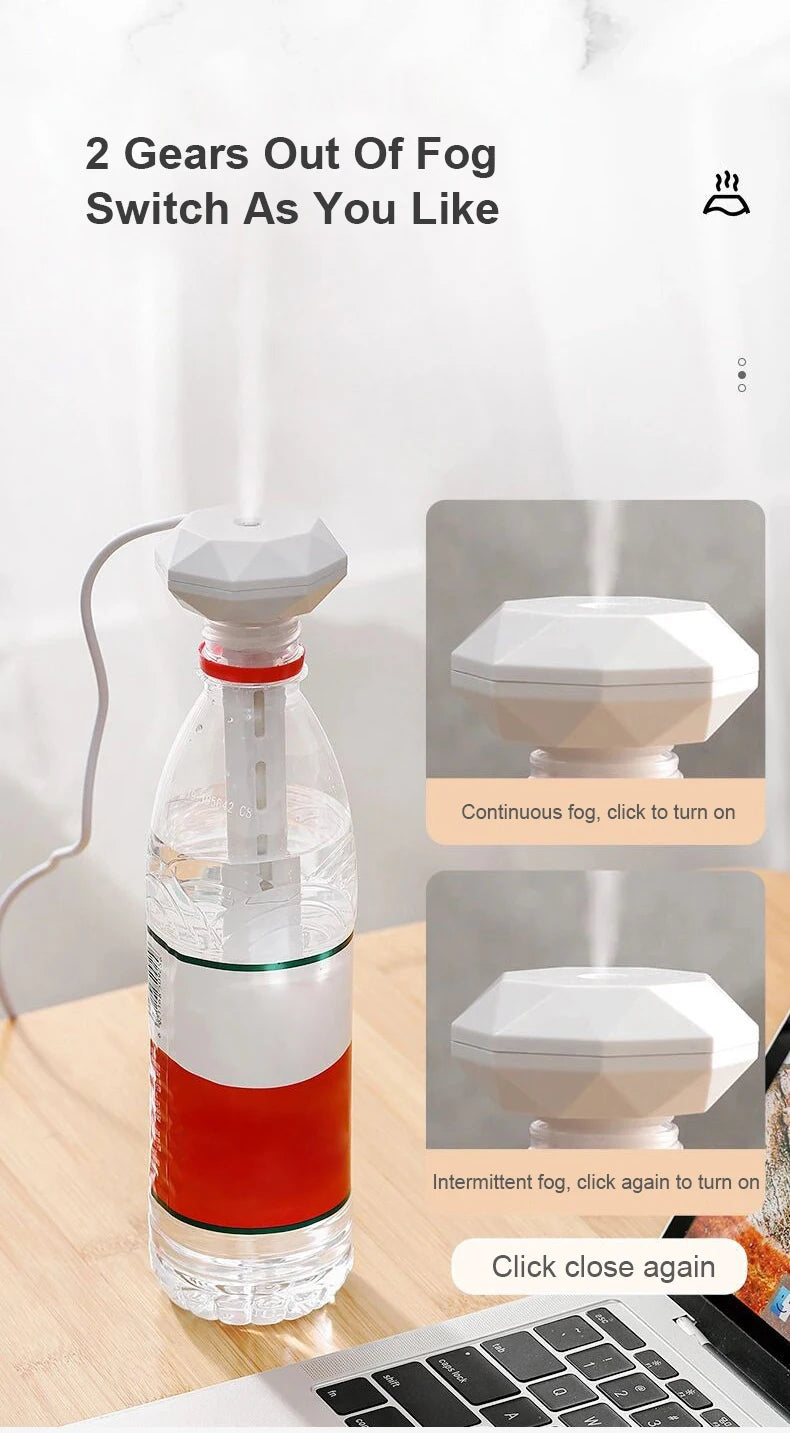 Humidifiers Ultrasound USB Mini Home Air Diffuser Car Purifier Aroma Anion Mist Maker With Romantic LED Lamp Portable Humidifier