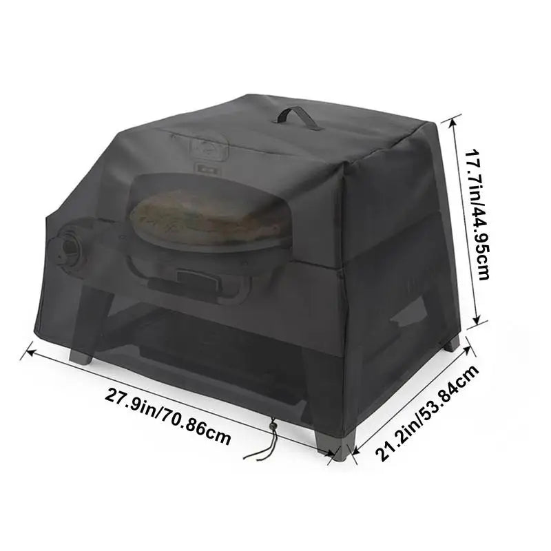 Waterproof Pizza Oven Cover Dustproof Outdoor Protective Pizza Oven Cover Black Windproof Camping Accessories For BBQ Camping RV