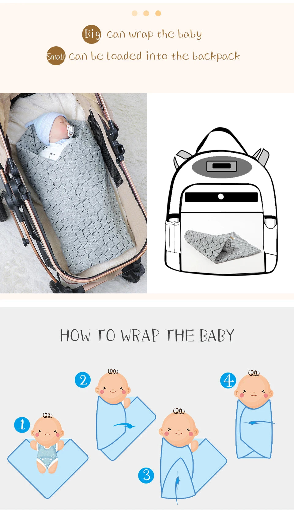 Baby Blanket Super Soft knitted Newborn Stroller Bed Sleeping Cover Toddler Infant Bedding Muslin Swaddle Wrapper 100*80CM Plaid