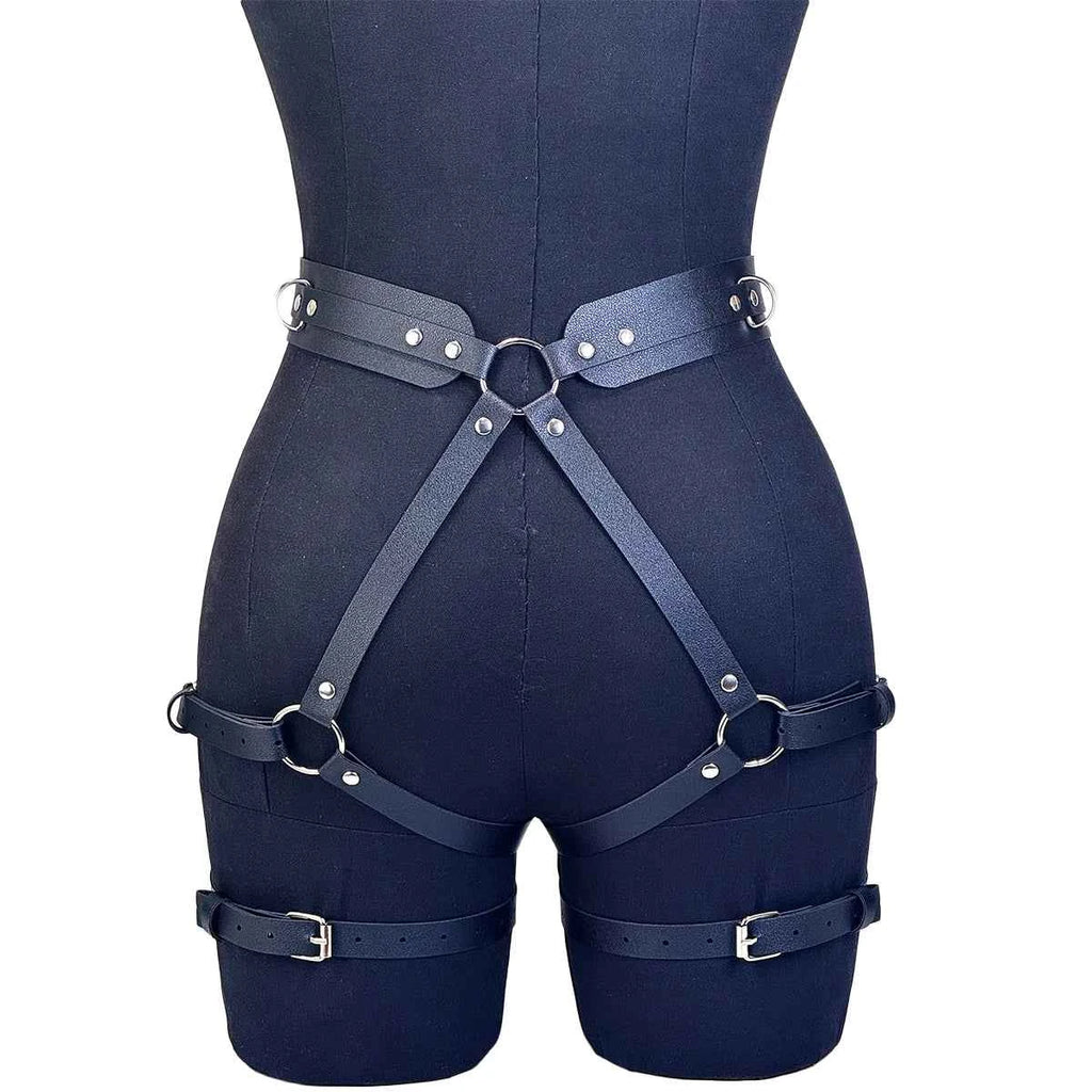 PU Leather Leg Harnesses for Women Gothic Punk Women's Leg Garter Harness Belt Adjustable PU Leather Waist Belt.