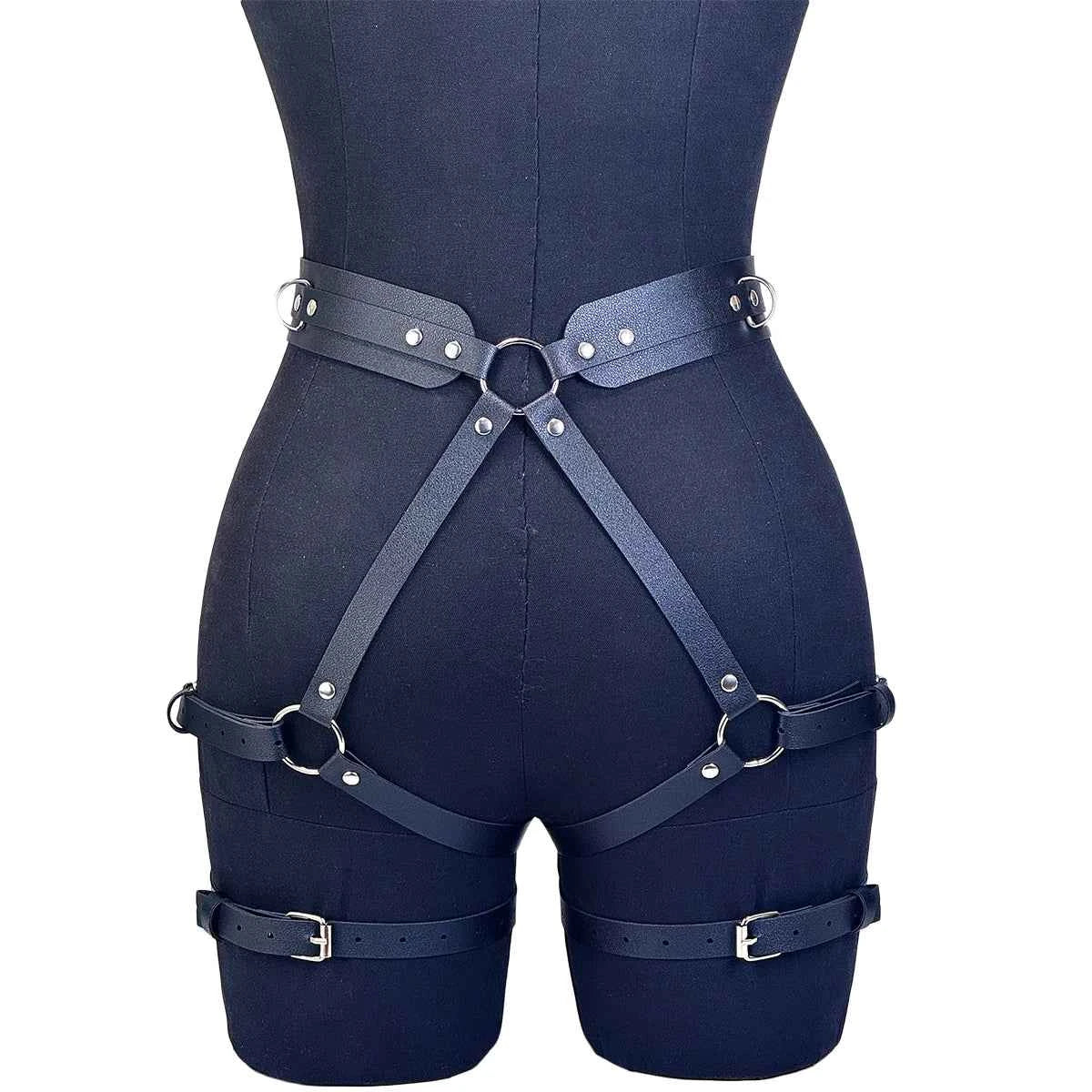 PU Leather Leg Harnesses for Women Gothic Punk Women's Leg Garter Harness Belt Adjustable PU Leather Waist Belt.