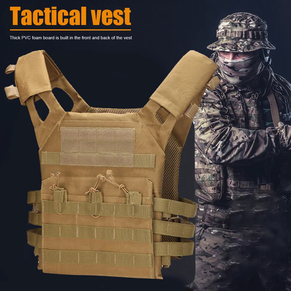JPC Molle Plate Carrierr Lightweight Tactical Vest With EVA Foam Board CS Game Jungle Security Equipment Wearing Hunting Vest
