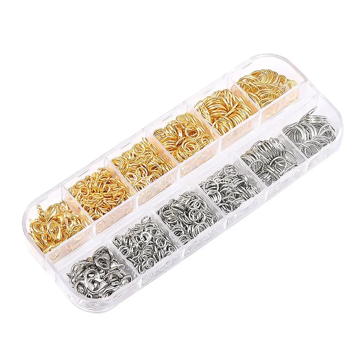 About 1200pcs Gold & Silver Jump Rings with Lobster Clasps + Pliers - DIY Jewelry Making Kit for Necklaces & Earrings