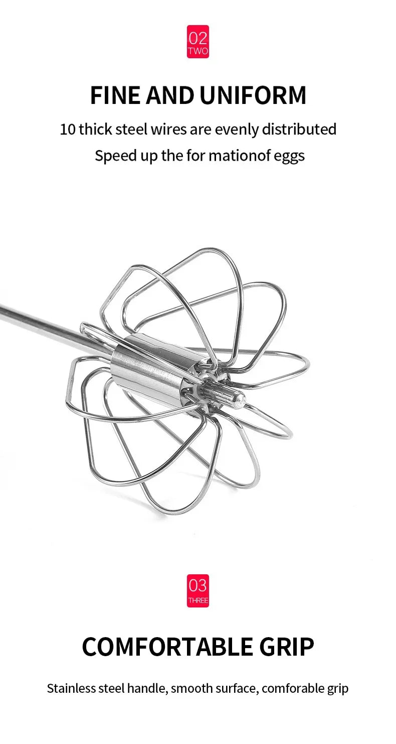 Semi Automatic Egg Beater, Rotating Cream Mixer, Household Manual Egg Beater, Baking Tool, Kitchen Tools