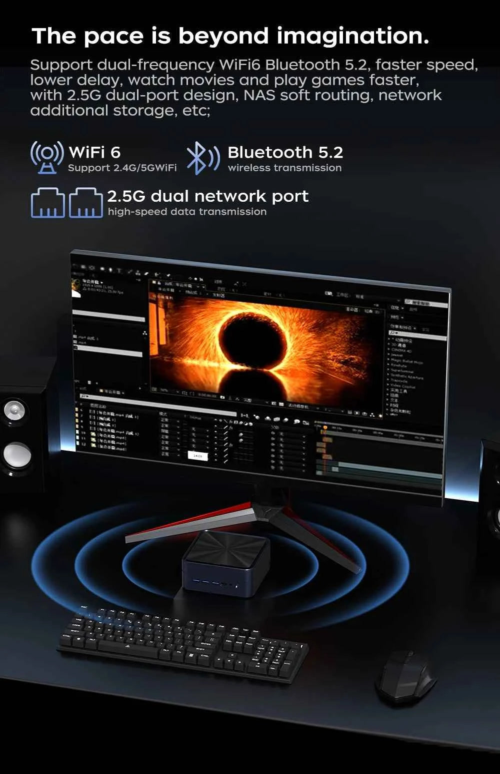 AittactXTexHoo MINI PC AMD R7 8745HS 7840HS 7735HS R5 6600H DDR5 NVMe Dual HDMI DP 4K Wifi6 WDesktop Gaming Computer