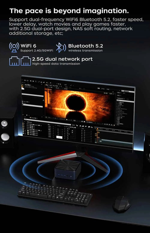 AittactXTexHoo MINI PC AMD R7 8745HS 7840HS 7735HS R5 6600H DDR5 NVMe Dual HDMI DP 4K Wifi6 WDesktop Gaming Computer