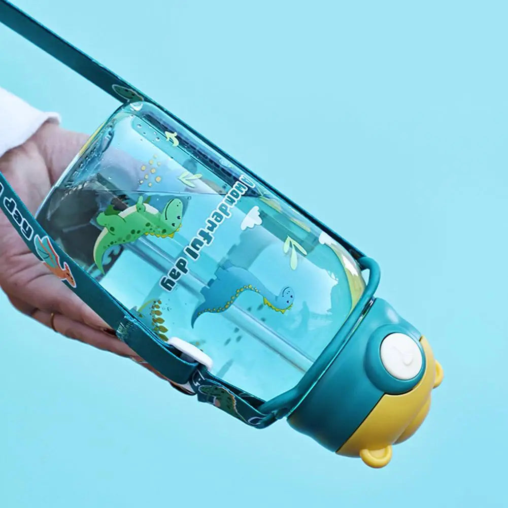 Cute Kids Water Bottle with Straw Free BPA Leakproof Outdoor Portable Children's Cups School Water Bottle for Children