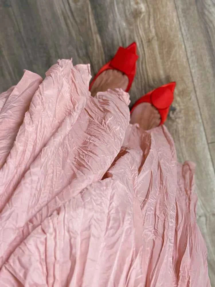 KarSaNy Long Pleated Skirts For Woman High Waist Large Hem White Skirt Summer Women's A Line Maxi Skirts For Women 2026 Long
