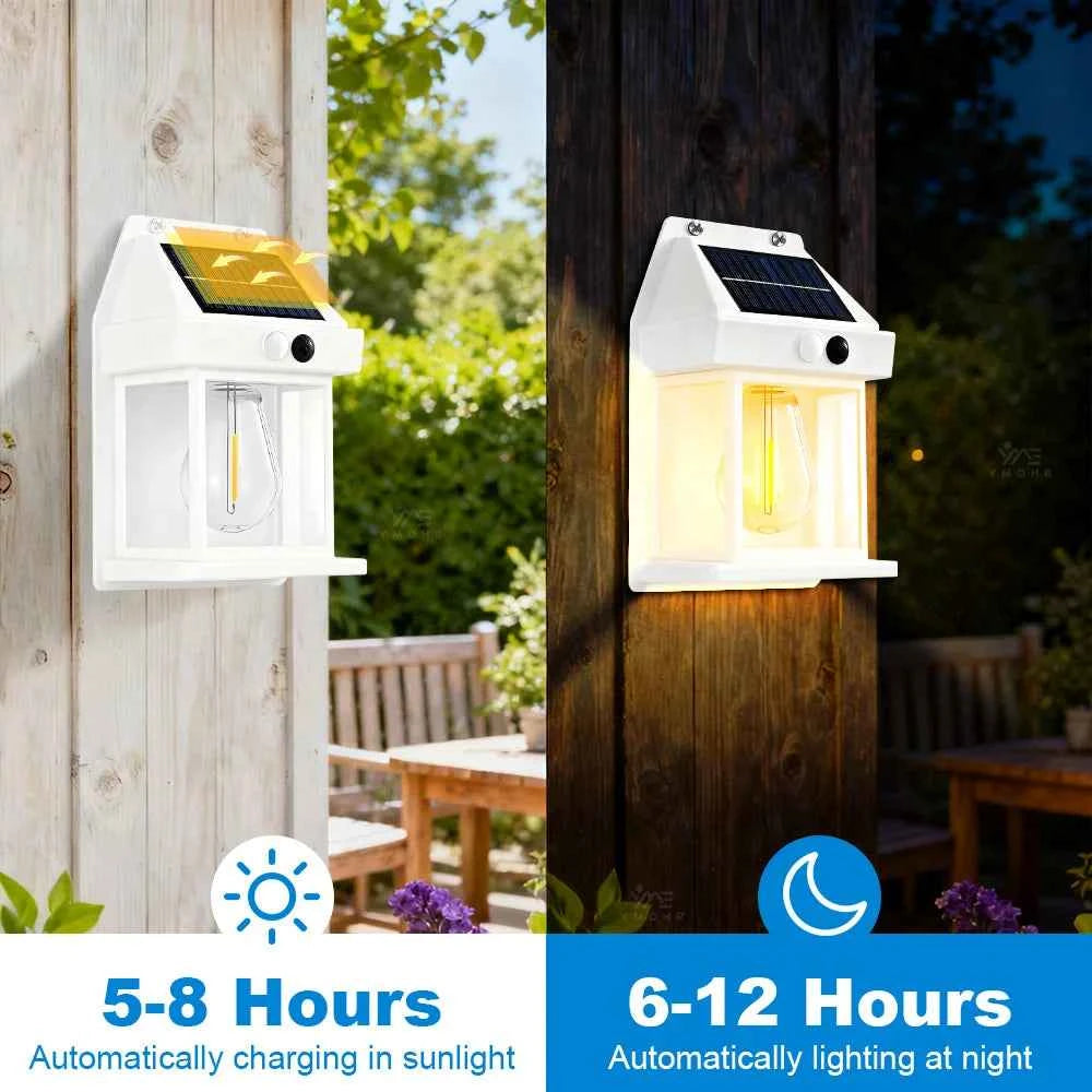 4pcs Vintage Solar Lights Outdoor Waterproof LED Motion Sensor Light Ambient Garden Accessories Wall Patio Garage Solar Light