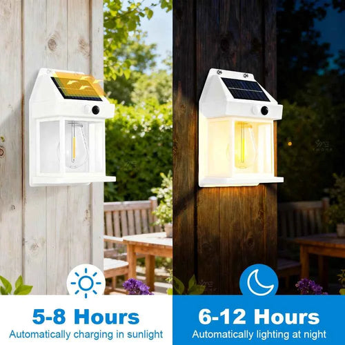 4pcs Vintage Solar Lights Outdoor Waterproof LED Motion Sensor Light Ambient Garden Accessories Wall Patio Garage Solar Light